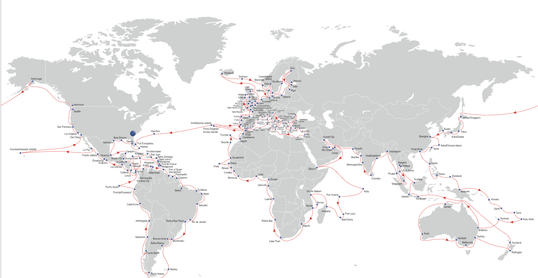 Victoria Cruise Line website world map